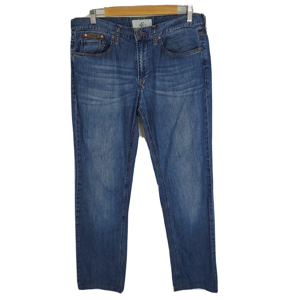 Cerruti 1881 Mens Etesien Denim Blue Jeans Regular Straight Fit Size 32x31